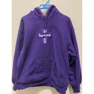 Supreme cross box logo パーカー クロスボックスロゴ 紫Lの通販 by