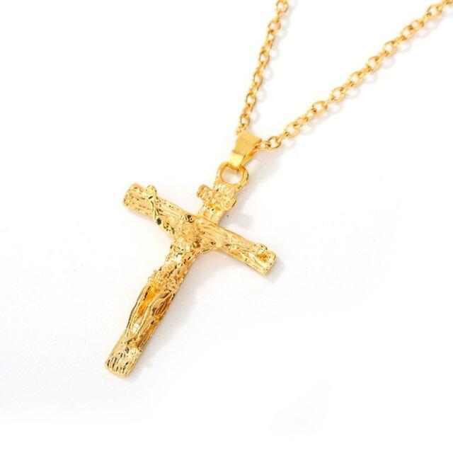 ネックレス ゴールド 金 十字架 クロス イエス キリスト メンズ レディース メンズのアクセサリー(ネックレス)の商品写真