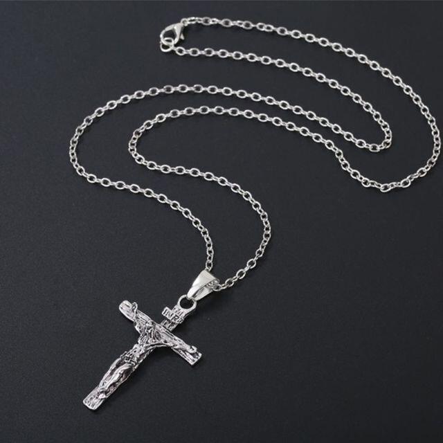 ネックレス シルバー レディース メンズ 十字架 クロス イエス キリスト メンズのアクセサリー(ネックレス)の商品写真