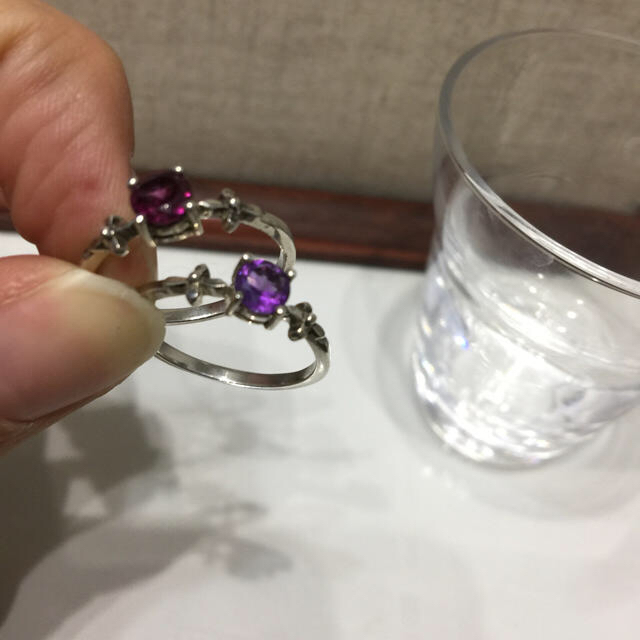 トルマリンとアメジストのリング レディースのアクセサリー(リング(指輪))の商品写真