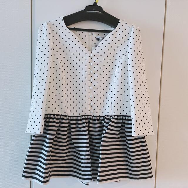 新品未使用 ボーダーズアットバルコニー  FLARE DOTS BLOUSE 1