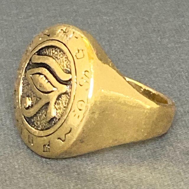 24号 リング 指輪 ゴールド 金 エジプト ホルス 眼 メンズ レディース メンズのアクセサリー(リング(指輪))の商品写真