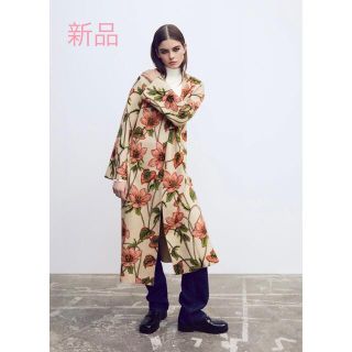 ザラ(ZARA)の新品タグ付ZARA ザラ＊フラワージャガードニットコート　と　パンツ(ガウンコート)