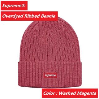 シュプリーム(Supreme)のOverdyed Ribbed Beanie / Washed Magenta(ニット帽/ビーニー)