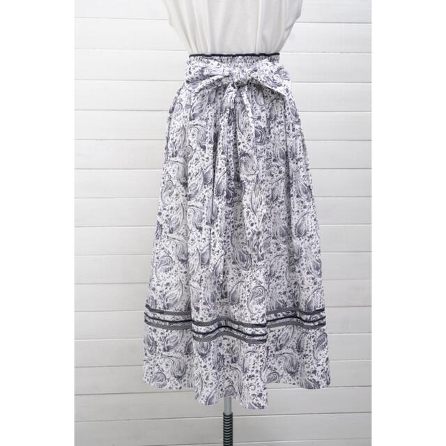 herlipto Paisley-Print Cotton Long Skirt