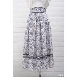 herlipto paisleyprint cotton long skirt