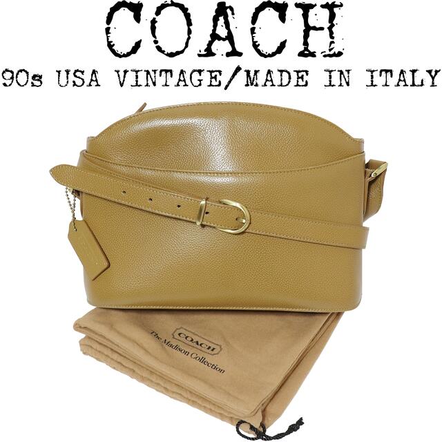 美品★COACH★オールドコーチ★90s★ショルダーバッグ★イタリア製★キャメル | フリマアプリ ラクマ