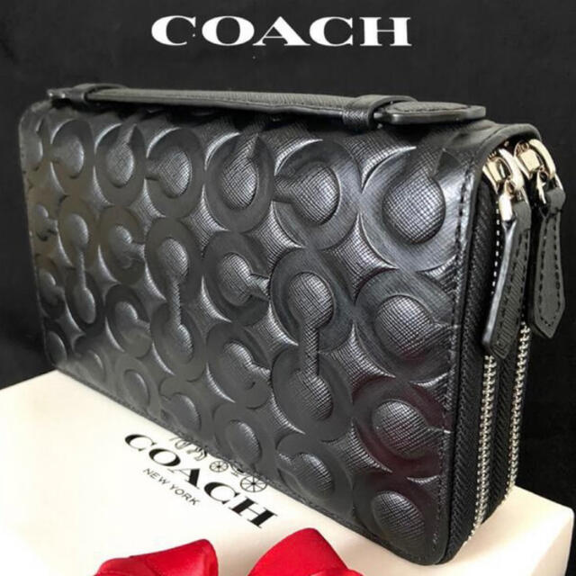 COACH - 新品コーチ ダブルジップ オプアート ダブルファスナー