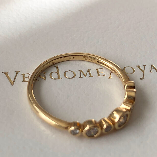 Vendome Aoyama(ヴァンドームアオヤマ)の値下げ❗️ヴァンドーム青山✨7号✨K18YG×ダイヤ0.14ctリング レディースのアクセサリー(リング(指輪))の商品写真