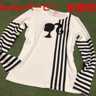 バービー(Barbie)の未使用バービー長袖Tシャツ白140cm140Aサンエー製(Tシャツ/カットソー)