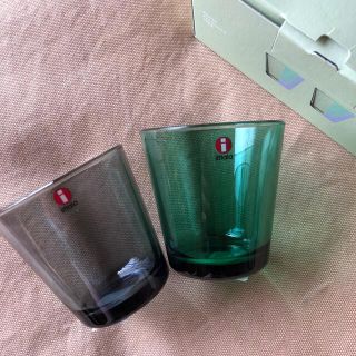 イッタラ(iittala)の新品☆ イッタラ カルティオ ２個セット　エメラルド　グレー(グラス/カップ)