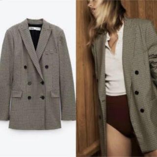 ザラ(ZARA)のZARA ザラ　チェック柄ブレザー　XS(テーラードジャケット)