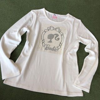 バービー(Barbie)の未使用バービー長袖キラキラTシャツ白ロンT 2/160cm150(Tシャツ/カットソー)