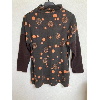 美品　ニット　ドット　柄　M L 可愛い　レディース　ブラウン　即日発送(ニット/セーター)