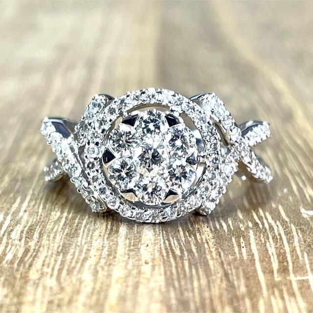 高品質・照り抜群!K18WG ダイヤ0.80ct リング 3.77g M564