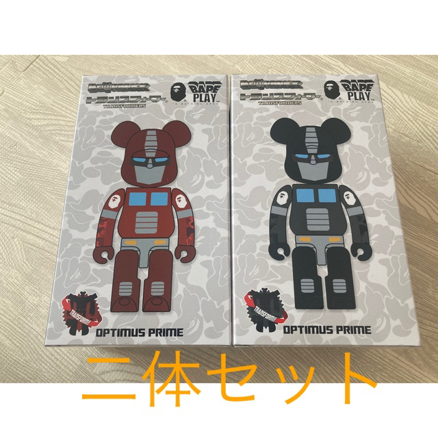 BAPE X TRANSFORMERS BE@RBRICK 200% RED.