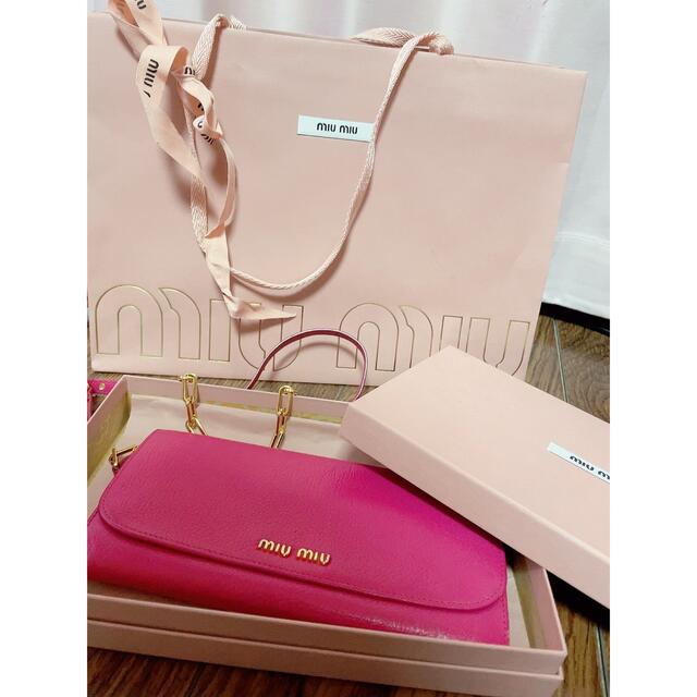 miumiu 長財布 チェーン ウォレット 2way 正規品-