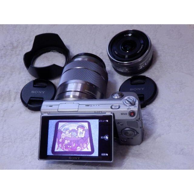 ❤️新品級★充電器付❤️NEX-5D★ダブルレンズキット動作品★パンケーキレンズ