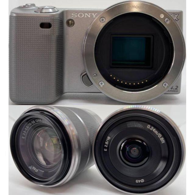 ❤️新品級★充電器付❤️NEX-5D★ダブルレンズキット動作品★パンケーキレンズ