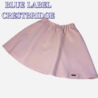 ブラックレーベルクレストブリッジ(BLACK LABEL CRESTBRIDGE)のブルーレーベルクレストブリッジ　ウール　膝丈スカート　ピンク  38 三陽商会(ひざ丈スカート)