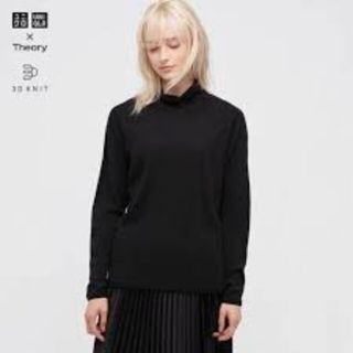 ユニクロ(UNIQLO)のユニクロ☓Theoryセオリー3Dエクストラファインメリノタートルネックセータ黒(ニット/セーター)