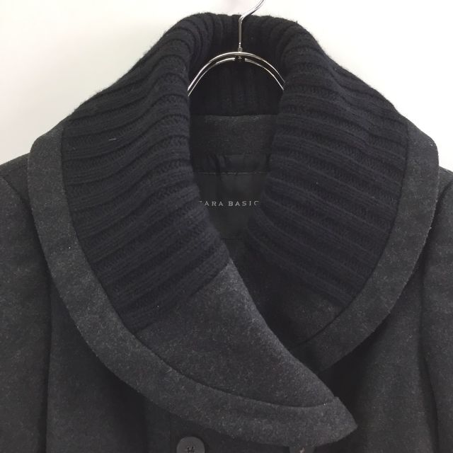 ZARA(ザラ)のザラベーシック ビックカラー 異素材 ジャケットコート 肩パッド S レディース レディースのジャケット/アウター(その他)の商品写真