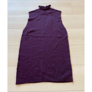 バナナリパブリック(Banana Republic)のBanana Republic ノースリーブニット purple 紫色 S(ニット/セーター)