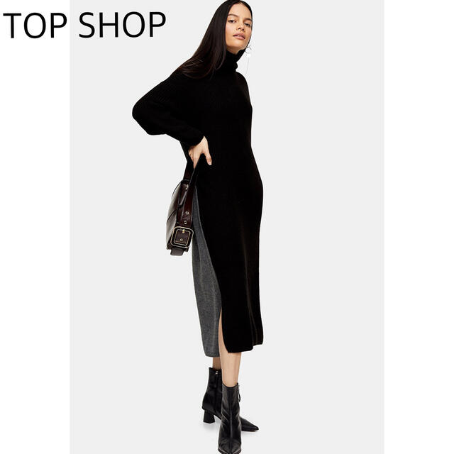 TOPSHOP(トップショップ)の専用です【TOPSHOP】2トーン ニットワンピース レディースのワンピース(ロングワンピース/マキシワンピース)の商品写真