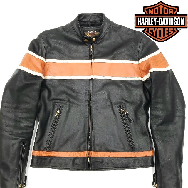 ハーレーカラー◆HARLEY-DAVIDSON◆シングルライダースジャケットM