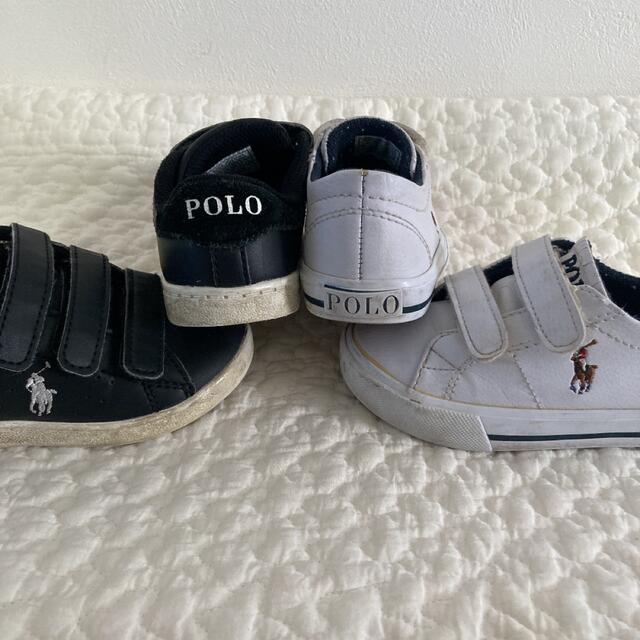 POLO RALPH LAUREN(ポロラルフローレン)の14.5 黒　白　ラルフ　ポロ　スニーカー キッズ/ベビー/マタニティのベビー靴/シューズ(~14cm)(スニーカー)の商品写真