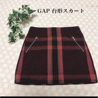 ギャップ(GAP)のGAP 台形　ツイード　ハイウェスト　チェック　ミニスカート(ミニスカート)