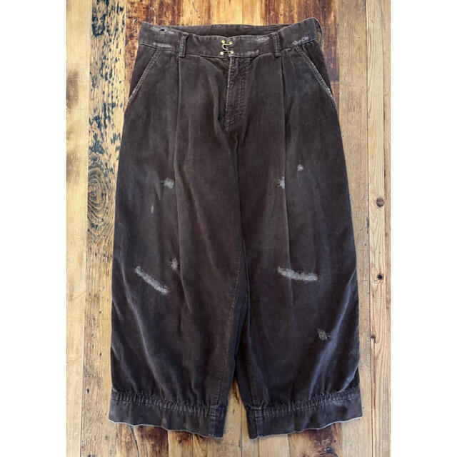 【即購入可】kolor DAMAGED CORDUROY WIDEPANT 茶1