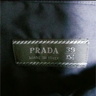 PRADA プラダ ストライプドレスシャツ ブルー×ホワイト 39