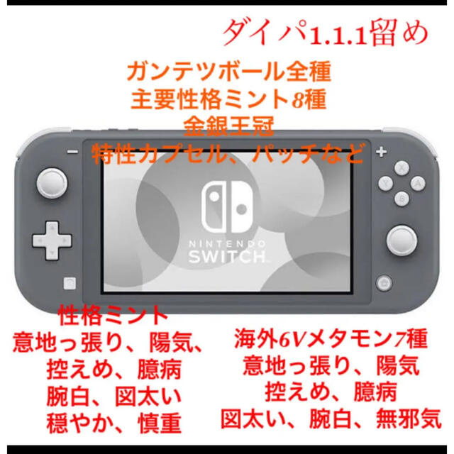 Switchライト　ダイパリメイク1.1.1 留め　海外　6Vメタモンなど