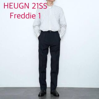 コモリ(COMOLI)のHEUGN ユーゲン 21SS ウール2タックパンツFreddie ネイビー1(スラックス)