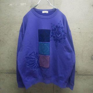 ランセル(LANCEL)の90s LANCEL / ランセル 刺繍 スウェット トレーナー パープル系(スウェット)