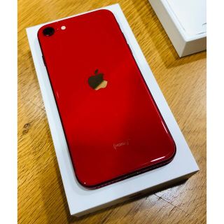 アップル(Apple)のiPhone SE（第２世代） RED 128GB レッド ケース等付(スマートフォン本体)