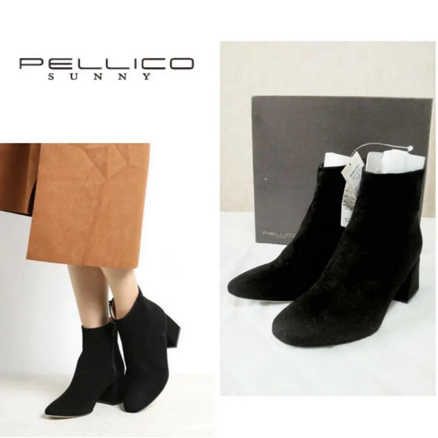 PELLICO(ペリーコ)の美品 ペリーコサニー スエード チャンキーヒールブーツ 37 レディースの靴/シューズ(ブーティ)の商品写真