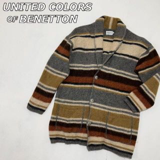 ベネトン(BENETTON)のBENETTON ウール ショールカラー カーディガン コンチョ(カーディガン)