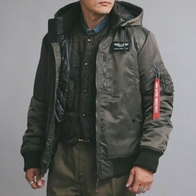 ALPHA INDUSTRIES(アルファインダストリーズ)の【新品　試着のみ！】ALPHA ★TA1571 ★フーデッドリブ ジャケットXL メンズのジャケット/アウター(ミリタリージャケット)の商品写真