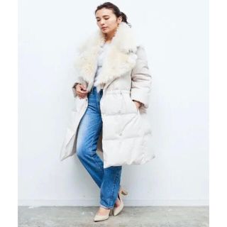 LI HUA ロングダウン コート 38 ムートンファー 1度着用