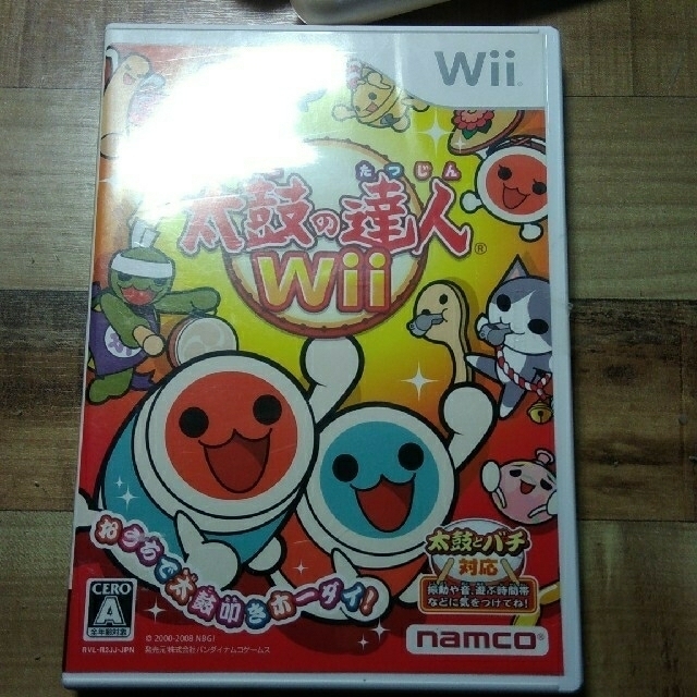 Wii(ウィー)の太鼓の達人Wii タタコン ソフト バチ セット たいこの達人 コントローラー エンタメ/ホビーのゲームソフト/ゲーム機本体(家庭用ゲームソフト)の商品写真