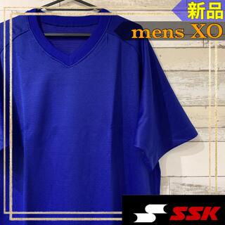 エスエスケイ(SSK)のSSKエスエスケイ 半袖ベースボールTシャツVネックロイヤルブルーメンズXO新品(ウェア)