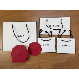 シャネル(CHANEL)のCHANEL ショップ袋　4枚セット　レッドカメリア(ショップ袋)