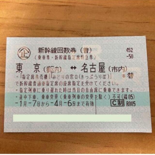 2022/4/6と4/8迄 新幹線回数券 東京-名古屋 指定席 2枚 新発売 www