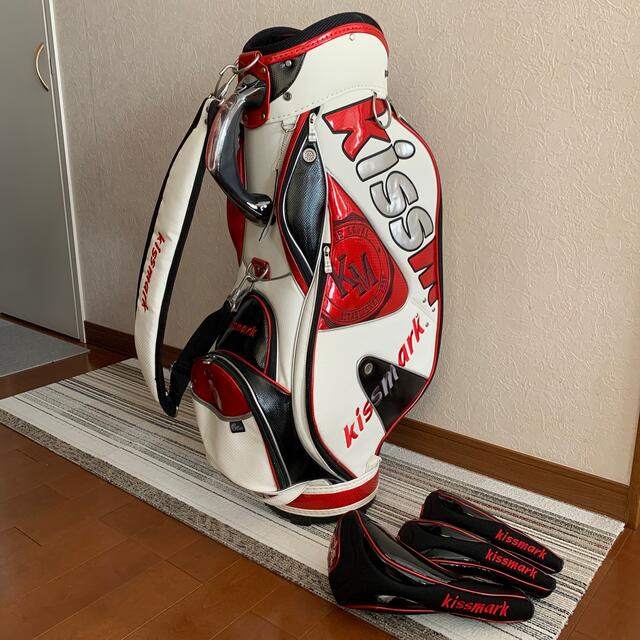 ⛳️カッコ良いキャディバッグ & ヘッドカバー3個 ????kissmarkブランドゴルフ