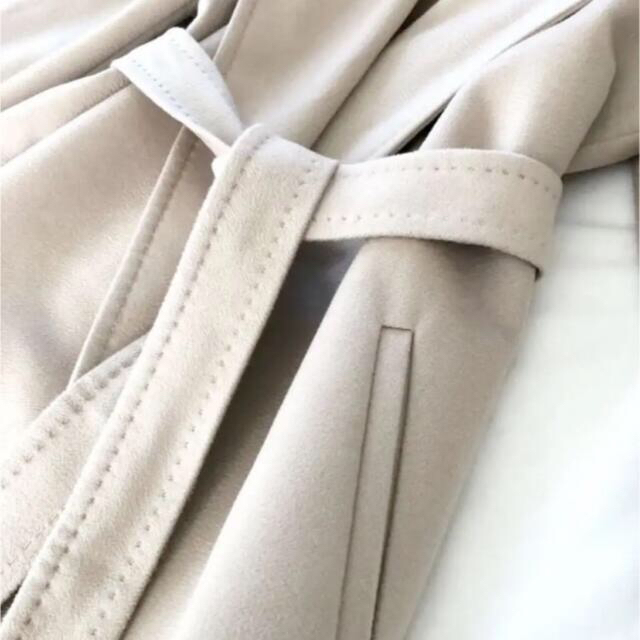 Max Mara(マックスマーラ)の極美品‼️【マックスマーラ】カシミア100%高級感漂うフーテッドコートグレージュ レディースのジャケット/アウター(ロングコート)の商品写真