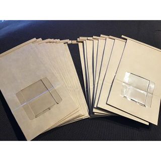 ムジルシリョウヒン(MUJI (無印良品))の3月末迄ワイヤー付角底クラフト袋窓付120×70×222  20枚★残りわずか(ラッピング/包装)