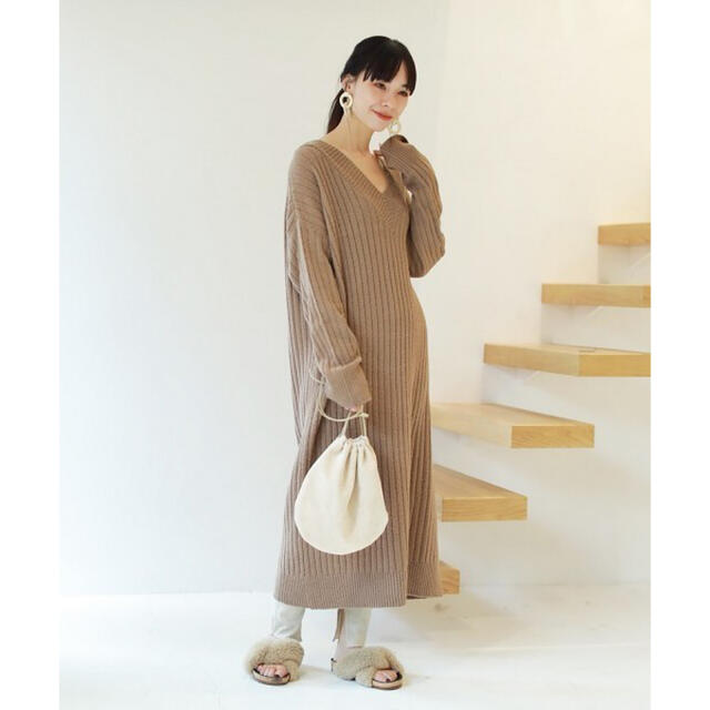 TODAYFUL(トゥデイフル)のTODAYFUL  Soft Ribknit Dress ソフトリブニットドレス レディースのワンピース(ロングワンピース/マキシワンピース)の商品写真