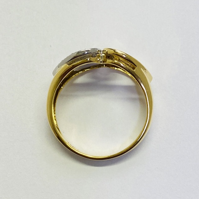 K18Pt900 天然ダイヤモンドリング D0.055ct サイズ11.5号-